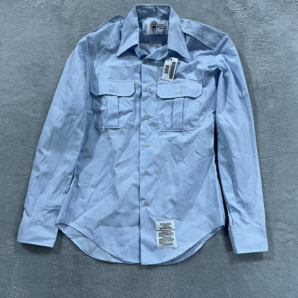 USAF Men's Shirt 14-1/2x34 Blue 1550 Long Sleeve Dress Service Uniform
